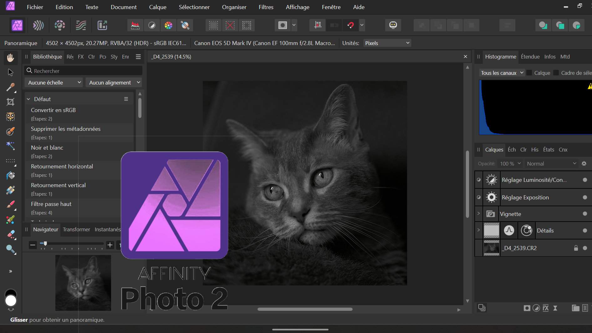 Affinity photo pour modifier vos photos